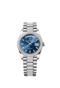 Rolex White Gold Day-Date - 36mm - Bright blue Diamond Dial - President