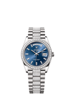 Rolex White Gold Day-Date - 36mm - Bright blue Diamond Dial - President