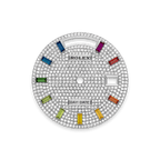 Day-Date diamond-paved rainbow sapphire dial