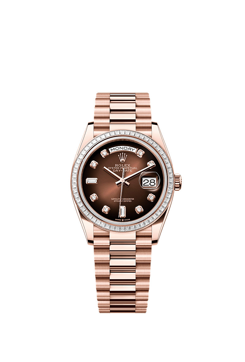 Rolex Rose Gold Day-Date - 36mm - Brown ombré Diamond Dial - President