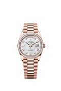Rolex Rose Gold Day-Date - 36mm - White mother-of-pearl Diamond Dial - President