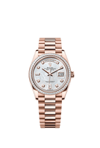 Rolex Rose Gold Day-Date - 36mm - White mother-of-pearl Diamond Dial - President