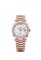 Rolex Rose Gold Day-Date - 36mm - White mother-of-pearl Diamond Dial - President