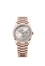 Rolex Rose Gold Day-Date - 36mm - Silver Diamond Dial - President