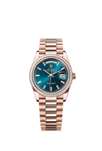 Rolex Rose Gold Day-Date - 36mm - Blue-green Diamond Dial - President