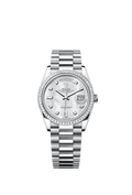 Rolex Platinum Day-Date - 36mm - White mother-of-pearl Diamond Dial - President