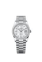 Rolex Platinum Day-Date - 36mm - White mother-of-pearl Diamond Dial - President