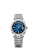 Rolex Platinum Day-Date - 36mm - Blue ombré Diamond Dial - President