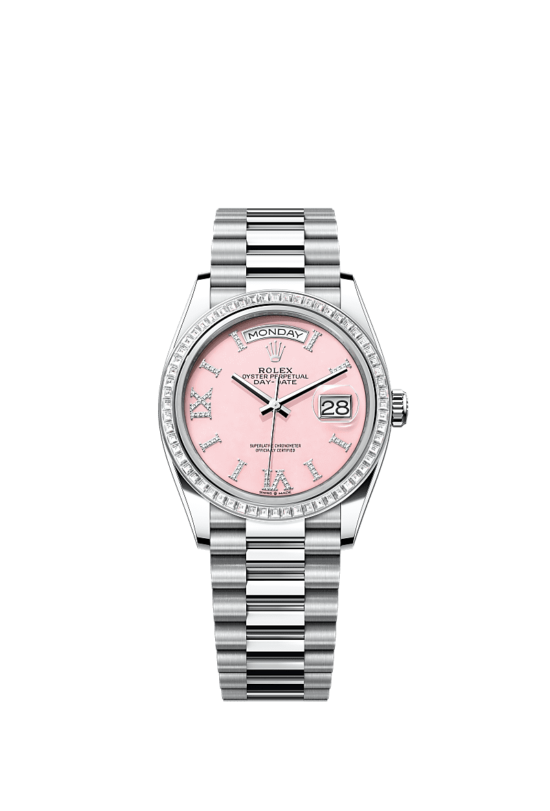 Rolex Platinum Day-Date - 36mm - Pink opal Diamond Dial - President
