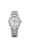 Rolex Platinum Day-Date - 36mm - White mother-of-pearl Diamond Dial - President