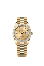 Rolex Yellow Gold Day-Date - 36mm - Champagne-colour Diamond Dial - President