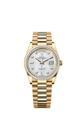 Rolex Yellow Gold Day-Date - 36mm - White mother-of-pearl Diamond Dial - President