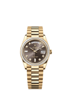 Rolex Yellow Gold Day-Date - 36mm - Dark grey Diamond Dial - President