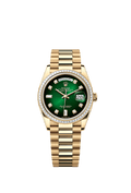 Rolex Yellow Gold Day-Date - 36mm - Green ombré Diamond Dial - President