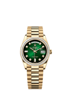 Rolex Yellow Gold Day-Date - 36mm - Green ombré Diamond Dial - President