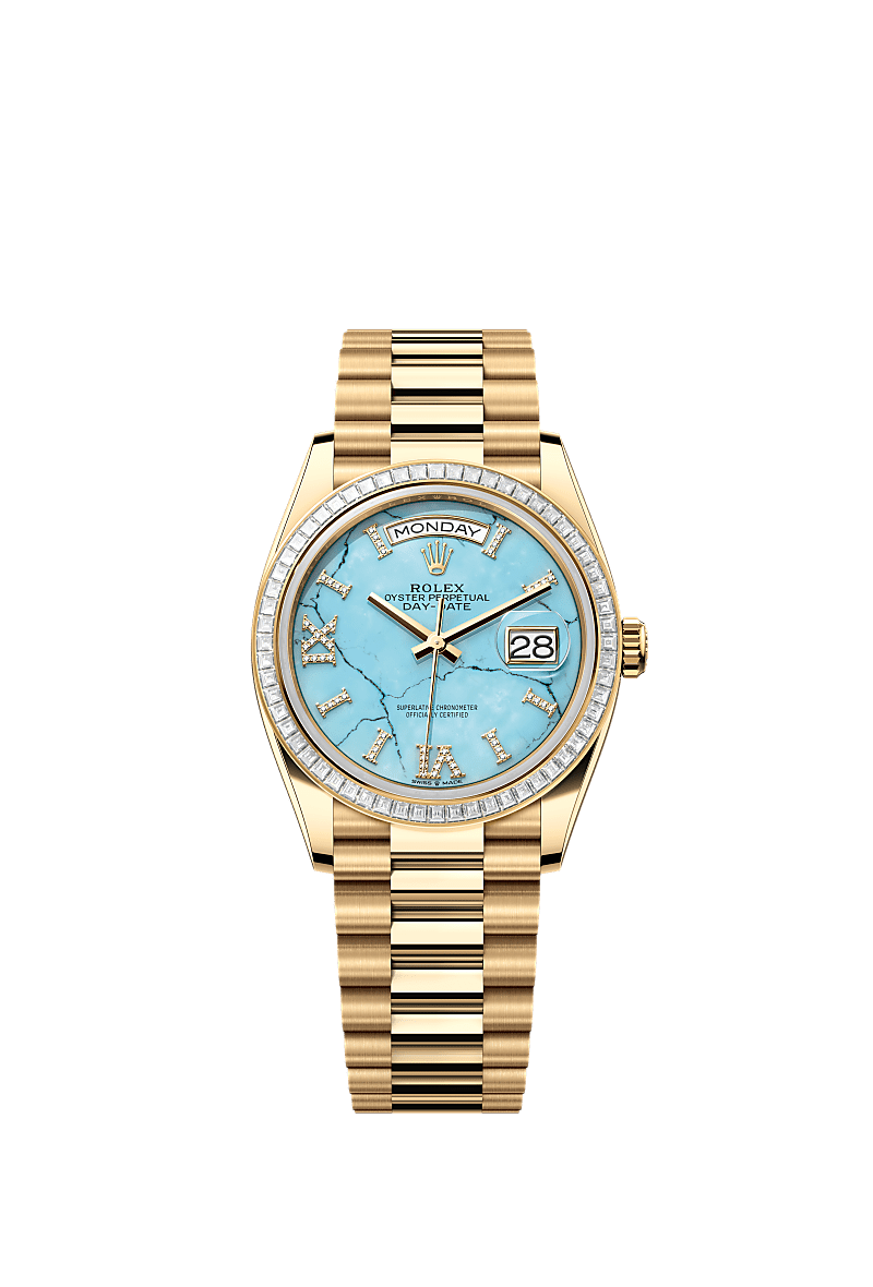 Rolex Yellow Gold Day-Date - 36mm - Turquoise Diamond Dial - President
