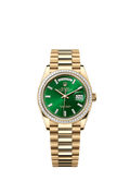 Rolex Yellow Gold Day-Date - 36mm - Bright green Diamond Dial - President