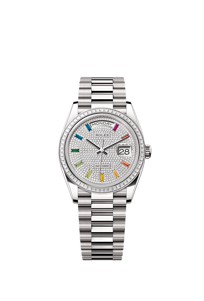 Rolex White Gold Day-Date - 36mm - Diamond-paved - President
