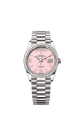 Rolex White Gold Day-Date - 36mm - Pink opal Diamond Dial - President