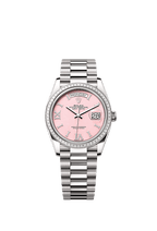 Rolex White Gold Day-Date - 36mm - Pink opal Diamond Dial - President