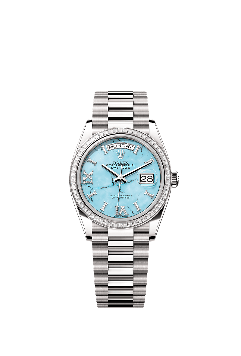 Rolex White Gold Day-Date - 36mm - Turquoise Diamond Dial - President