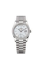 Rolex White Gold Day-Date - 36mm - White mother-of-pearl Diamond Dial - President