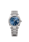 Rolex White Gold Day-Date - 36mm - Bright blue Diamond Dial - President