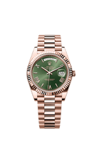 Rolex Rose Gold Day-Date - 40mm - Olive green - President