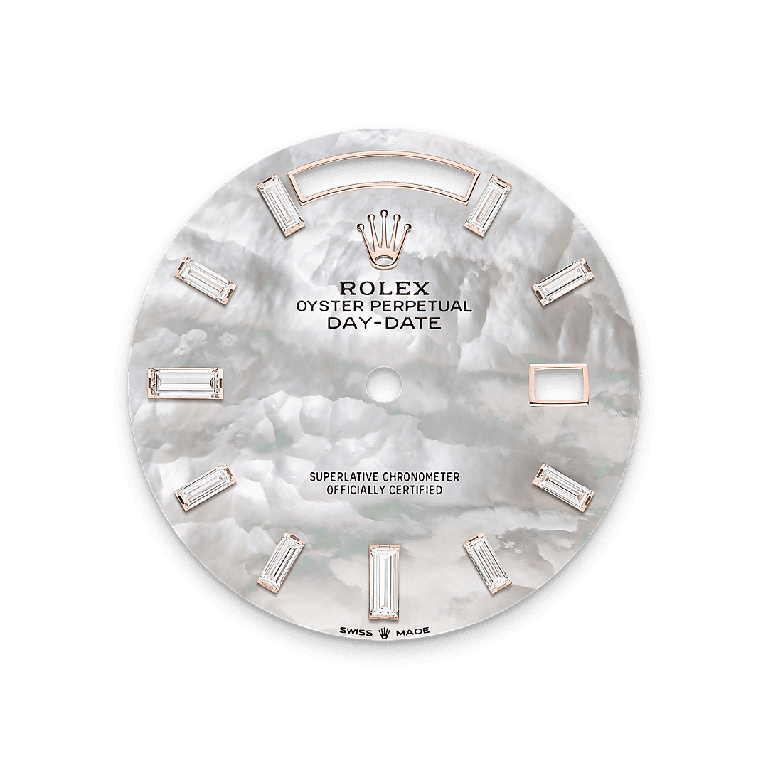 Rolex Rose Gold Day-Date - 40mm - White mother-of-pearl Diamond Dial - President