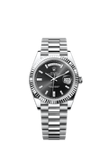Rolex Platinum Day-Date - 40mm - Bright black Diamond Dial - President
