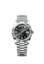 Rolex Platinum Day-Date - 40mm - Bright black Diamond Dial - President