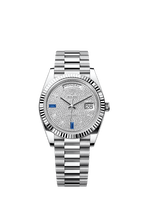 Rolex Platinum Day-Date - 40mm - Paved with diamonds and sapphires - President