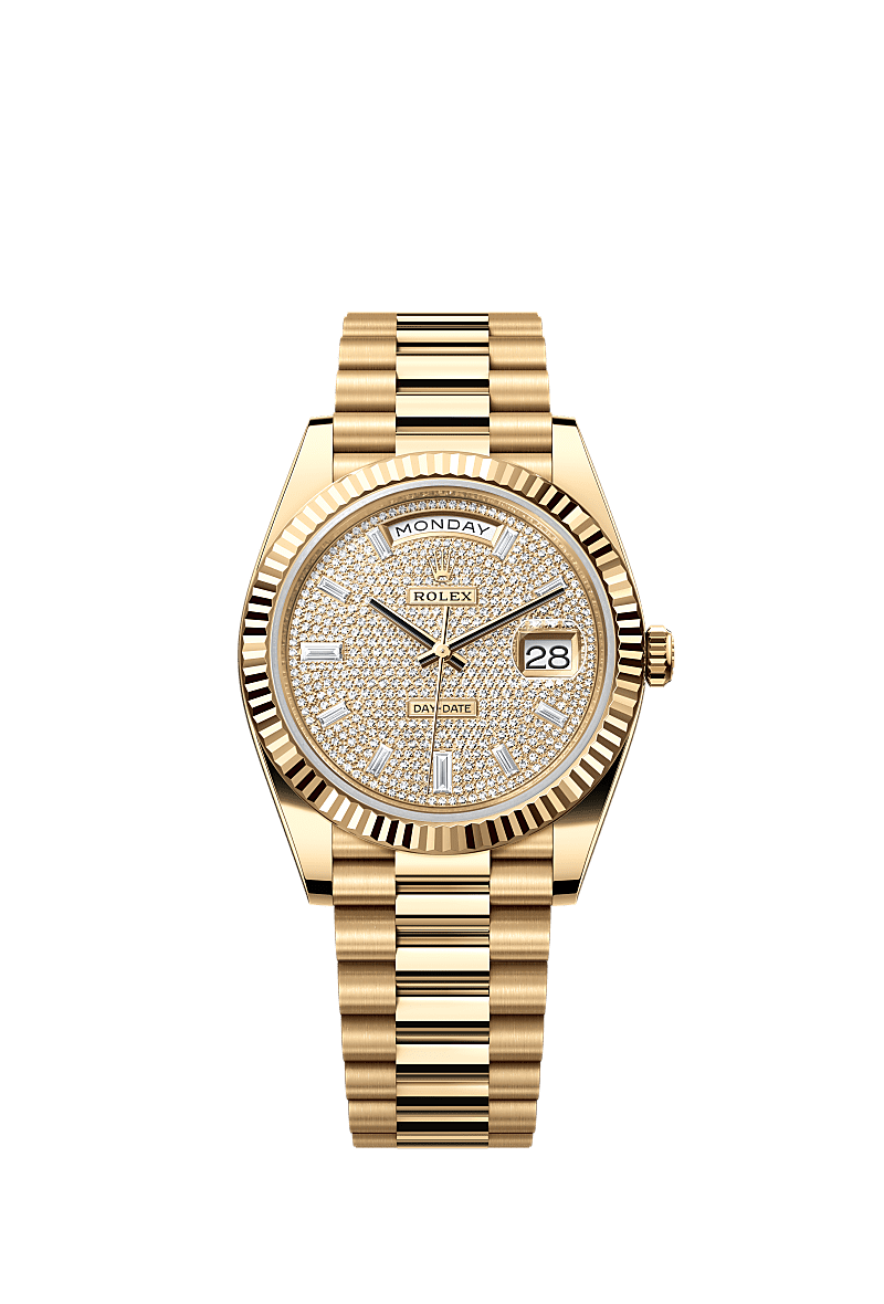 Rolex Yellow Gold Day-Date - 40mm - Diamond-paved - President