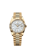 Rolex Yellow Gold Day-Date - 40mm - White mother-of-pearl Diamond Dial - President