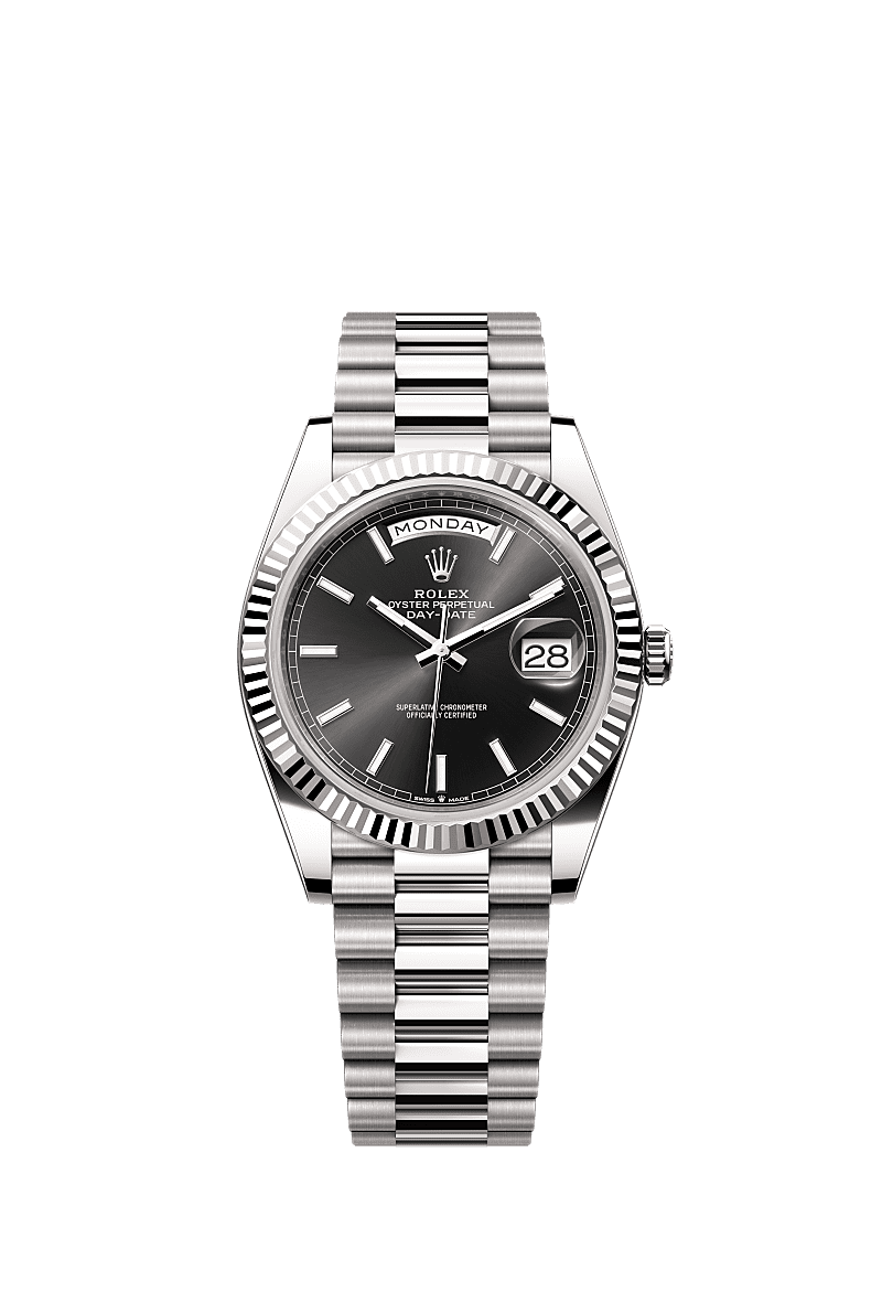 Rolex White Gold Day-Date - 40mm - Bright black - President