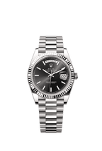 Rolex White Gold Day-Date - 40mm - Bright black - President