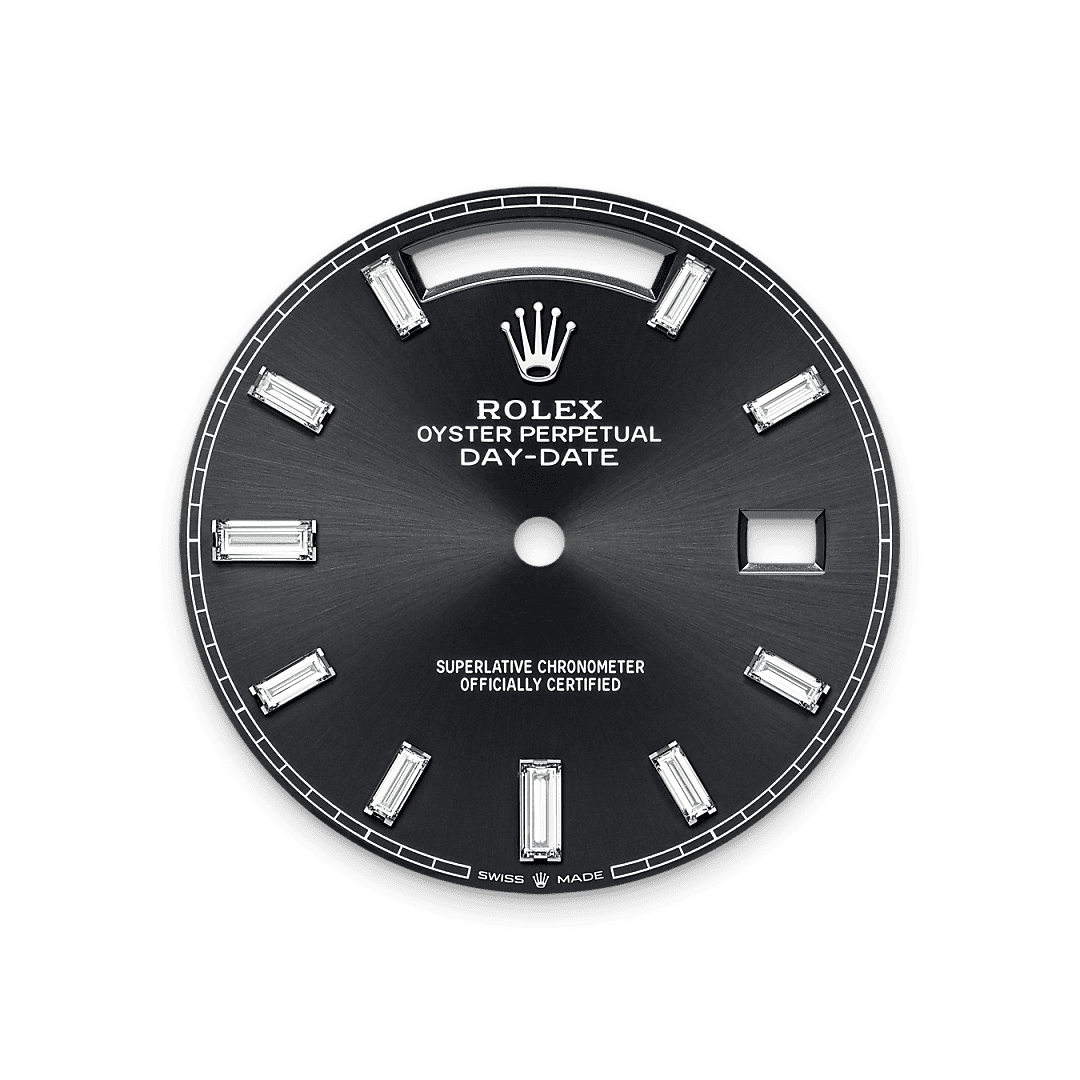 Rolex White Gold Day-Date - 40mm - Bright black Diamond Dial - President
