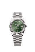 Rolex White Gold Day-Date - 40mm - Olive green - President