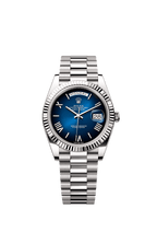 Rolex White Gold Day-Date - 40mm - Blue ombré - President
