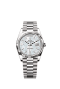 Rolex White Gold Day-Date - 40mm - White mother-of-pearl Diamond Dial - President