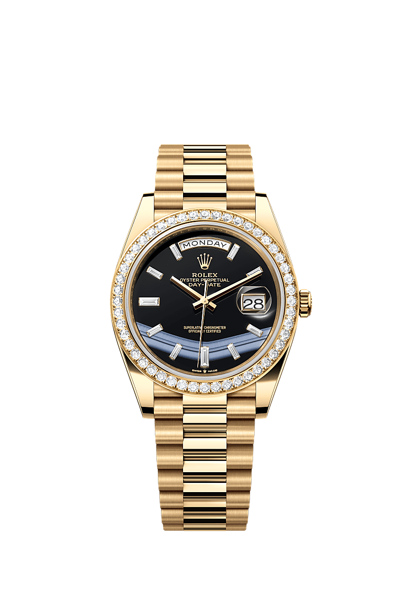 Rolex Yellow Gold Day-Date - 40mm - Onyx Diamond Dial - President