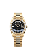 Rolex Yellow Gold Day-Date - 40mm - Onyx Diamond Dial - President