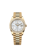 Rolex Yellow Gold Day-Date - 40mm - White mother-of-pearl Diamond Dial - President