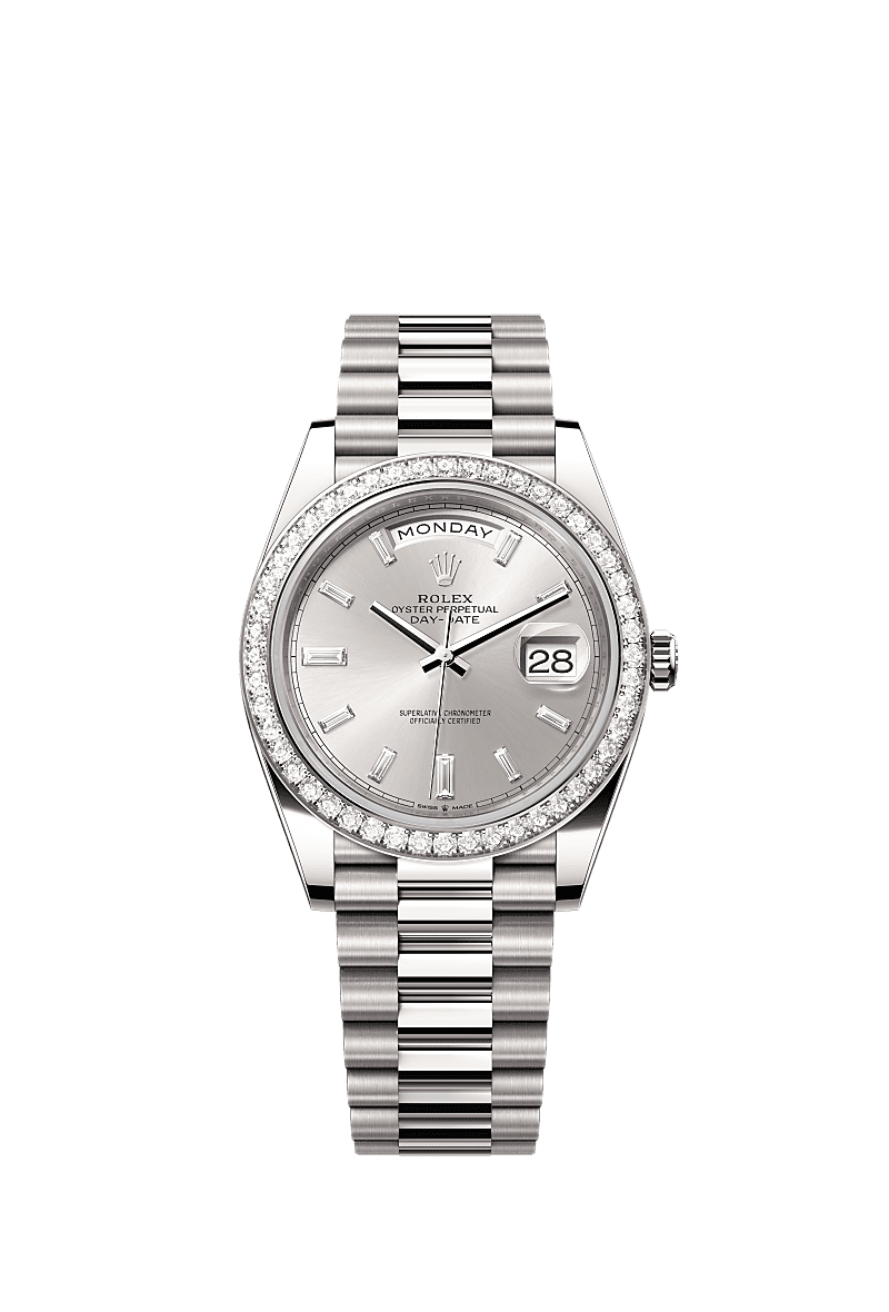 Rolex White Gold Day-Date - 40mm - Silver Diamond Dial - President