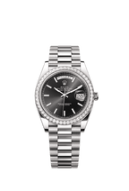 Rolex White Gold Day-Date - 40mm - Bright black - President