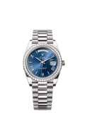 Rolex White Gold Day-Date - 40mm - Bright blue - President