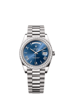 Rolex White Gold Day-Date - 40mm - Bright blue - President