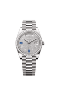 Rolex White Gold Day-Date - 40mm - Paved with diamonds and sapphires - President