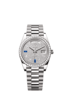 Rolex White Gold Day-Date - 40mm - Paved with diamonds and sapphires - President