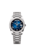 Rolex White Gold Day-Date - 40mm - Blue ombré - President